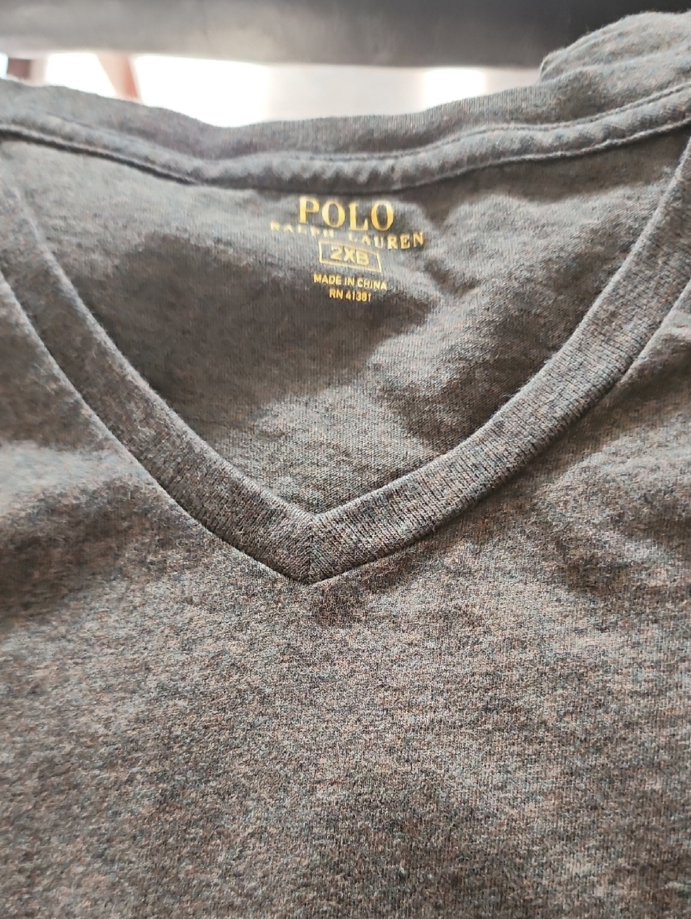 Polo by Ralph Lauren Charcoal Heather V-Neck Short Sleeve Tee
